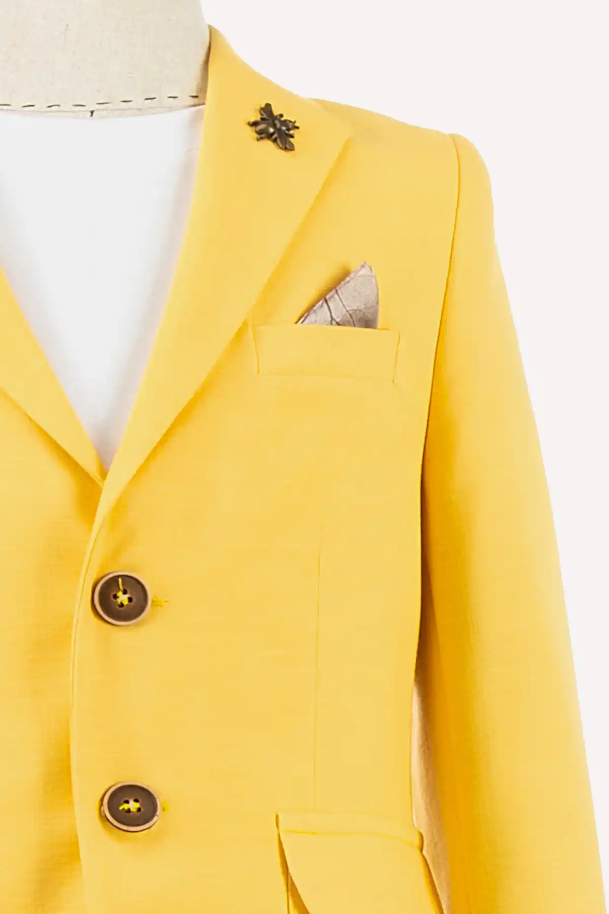 Sarı Keten Erkek Çocuk Takım Elbise | 1-14 Yaş Yazlık Şık Set