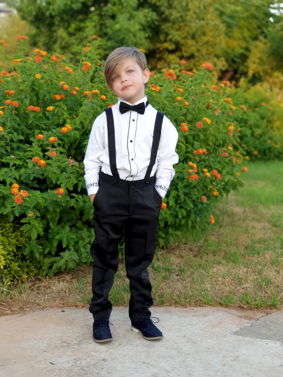 Erkek Çocuk Siyah Salopet Set