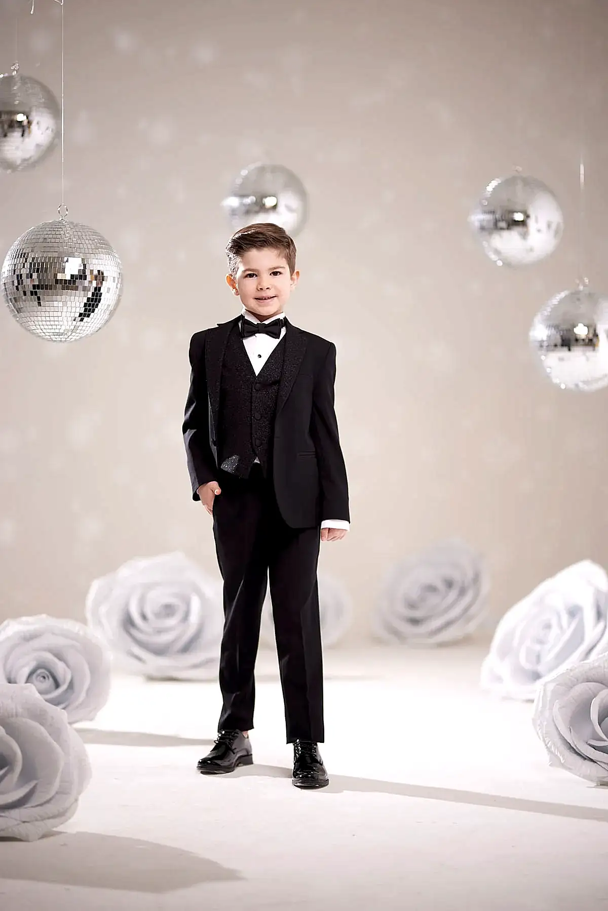 Çocuk Siyah Smokin Takım Elbise