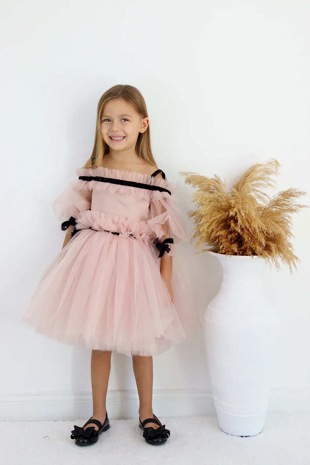 Prenses Tülü Kız Çocuk Elbise