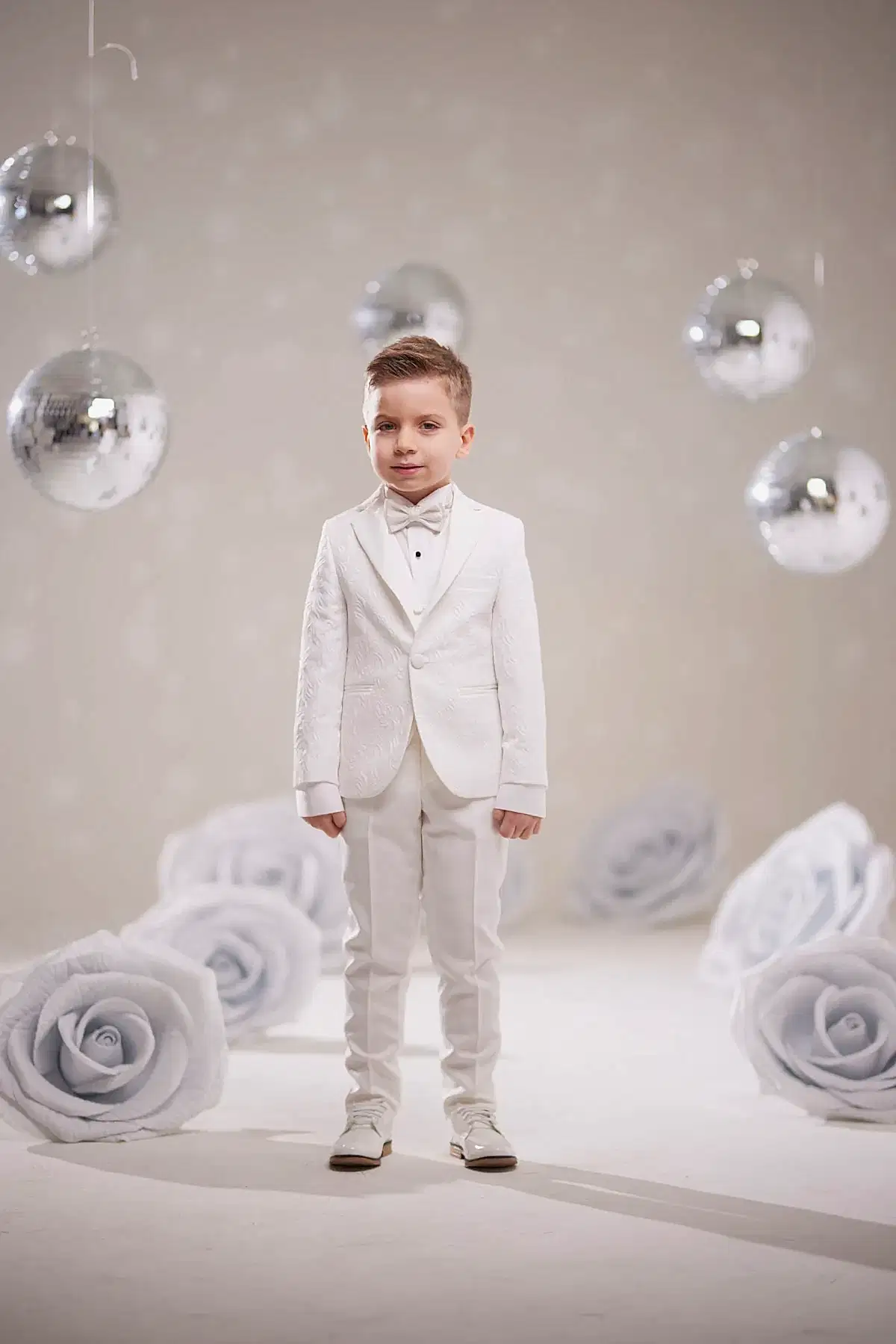 Erkek Çocuk Smokin Takım Elbise Krem