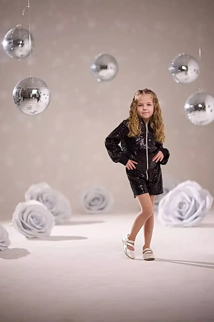 Kız Çocuk Pul Payet Ceket-Şort Takım