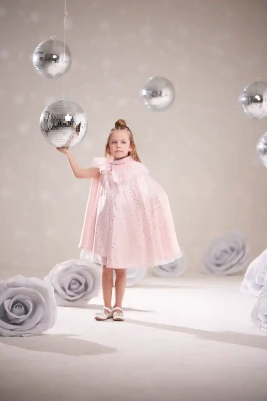 Kız Çocuk Işıltılı Tül Pelerin