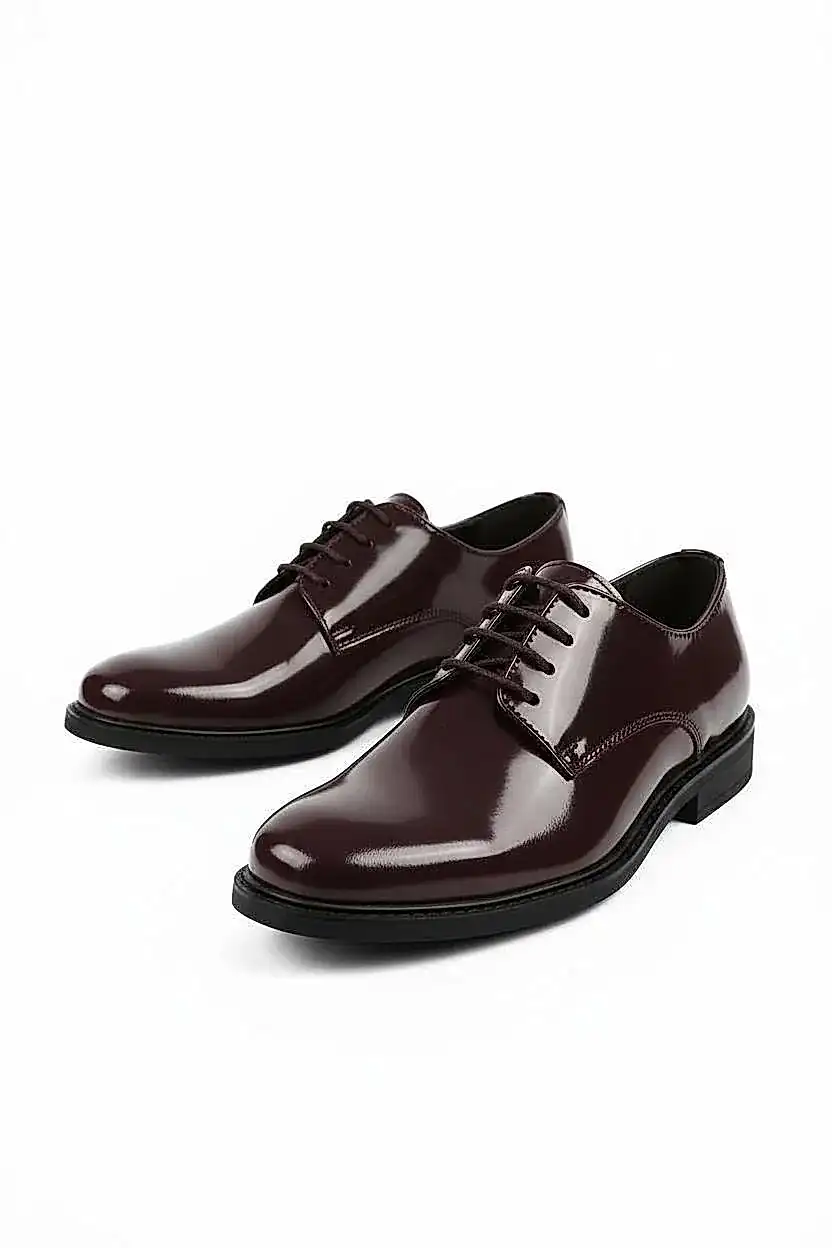 Bordo Rugan Çocuk Klasik Ayakkabı Özel Gün & Davet Ayakkabısı