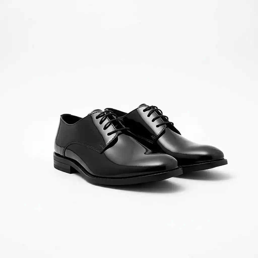 Siyah Rugan Çocuk Klasik Ayakkabı | Bağcıklı Özel Gün Ayakkabısı