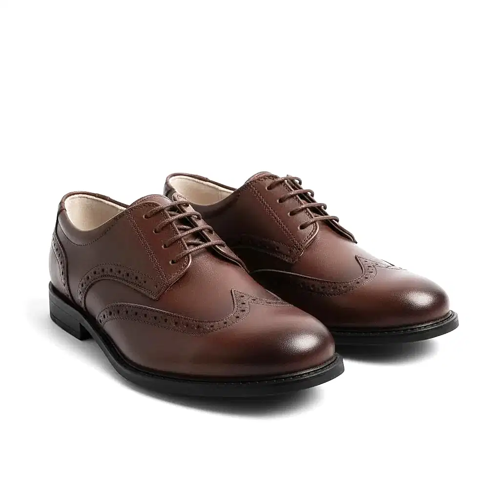 Kahverengi Klasik Çocuk Ayakkabısı Bağcıklı Özel Gün Ayakkabısı