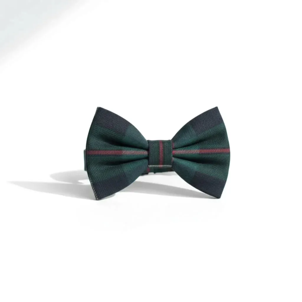Erkek Çocuk Ekose Papyon – Yeşil Bordo Klasik Özel Gün Aksesuarı