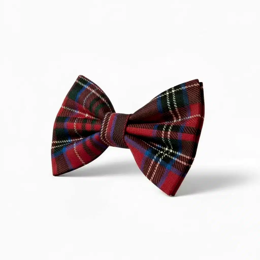 Erkek Çocuk Lacivert Kırmızı Ekose Papyon – Klasik Şık Özel Gün Aksesuarı