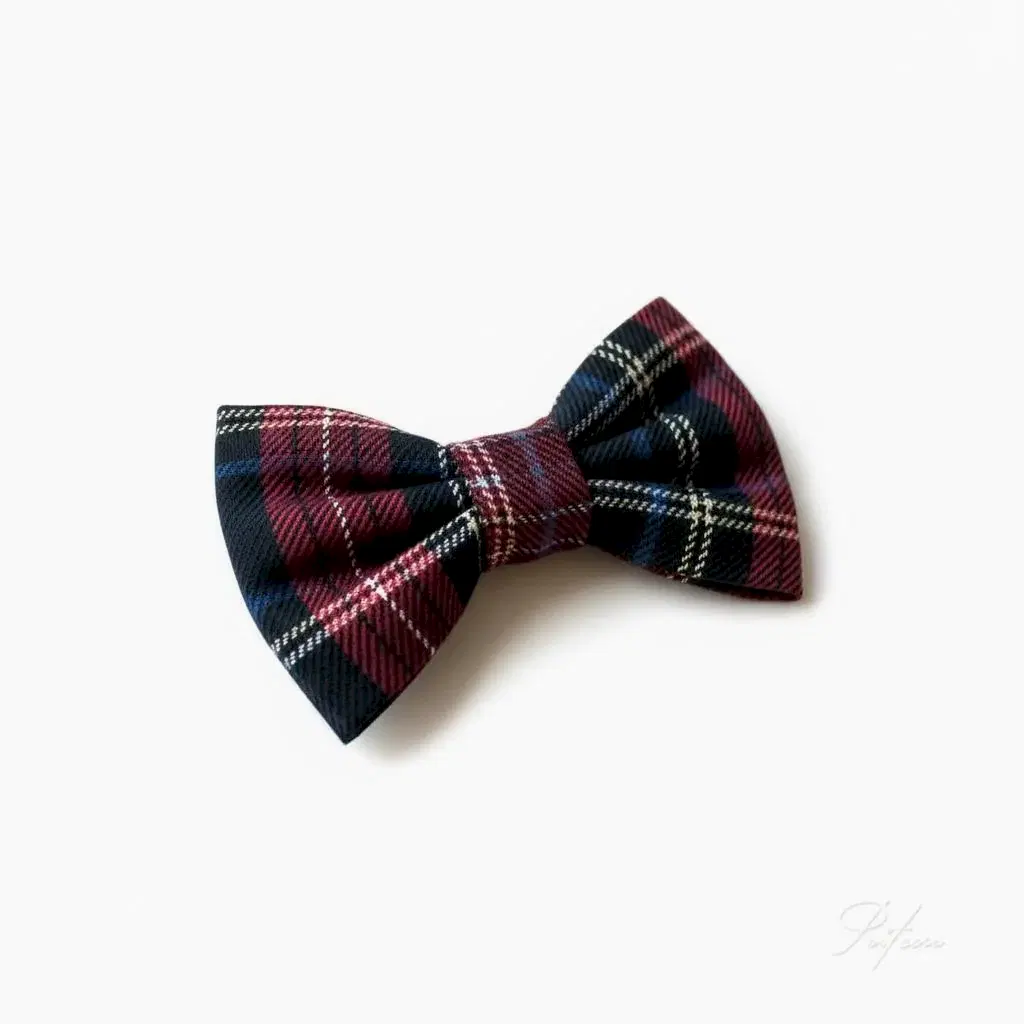 Erkek Çocuk Lacivert Bordo Ekose Papyon – Klasik Şık Özel Gün Aksesuarı