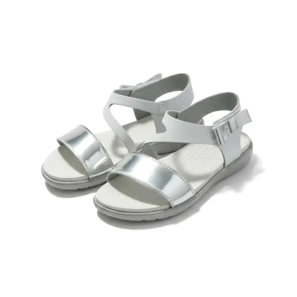 Kız Çocuk Deri Sandalet – Gümüş Detaylı, Ortopedik Yazlık Sandalet