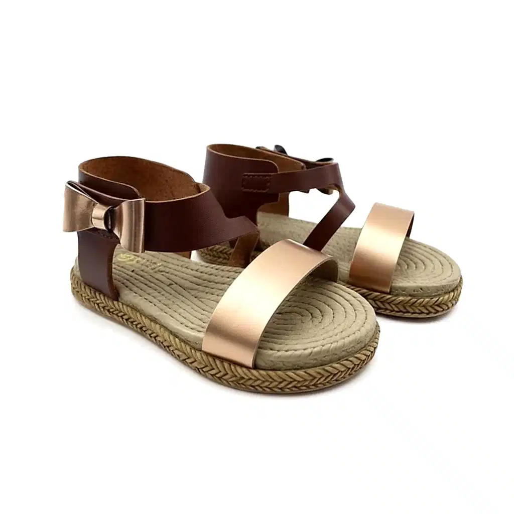 Kız Çocuk Deri Sandalet – Fiyonklu, Ortopedik Yazlık Sandalet